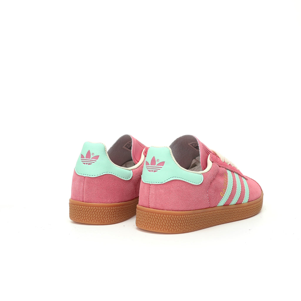 Adidas Originals Gazelle Indoor – Pink / Mint Green Gum Suede Low-Top Sneakers