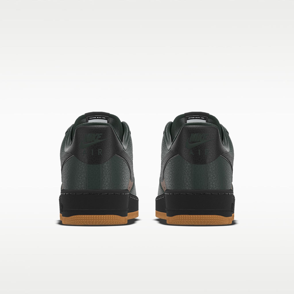 Nike Air Force 1 '07 Dark Green Brown Gum Sole Color-Block Sneakers