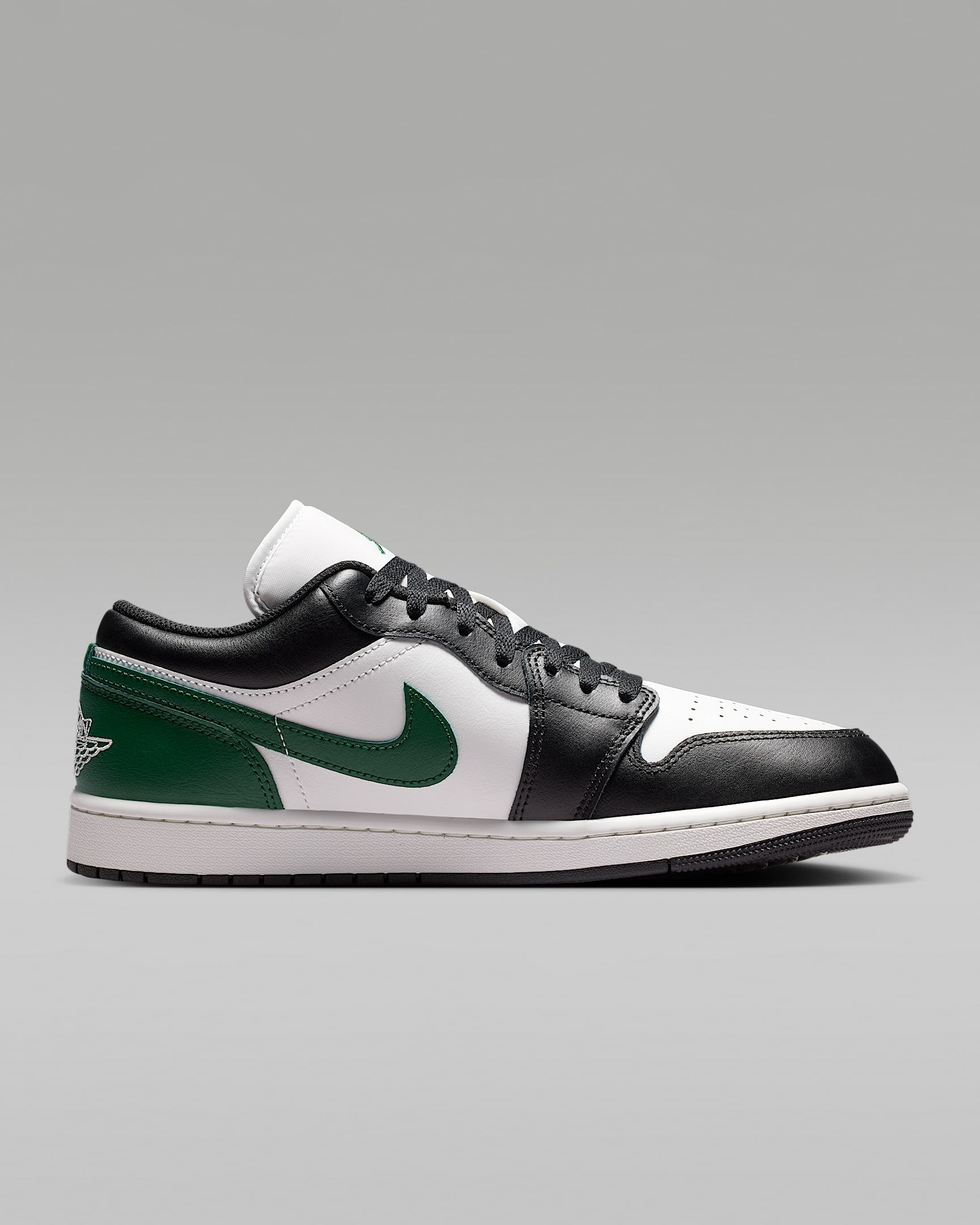 Air Jordan 1 Low White Black and Pine Green Sneakers