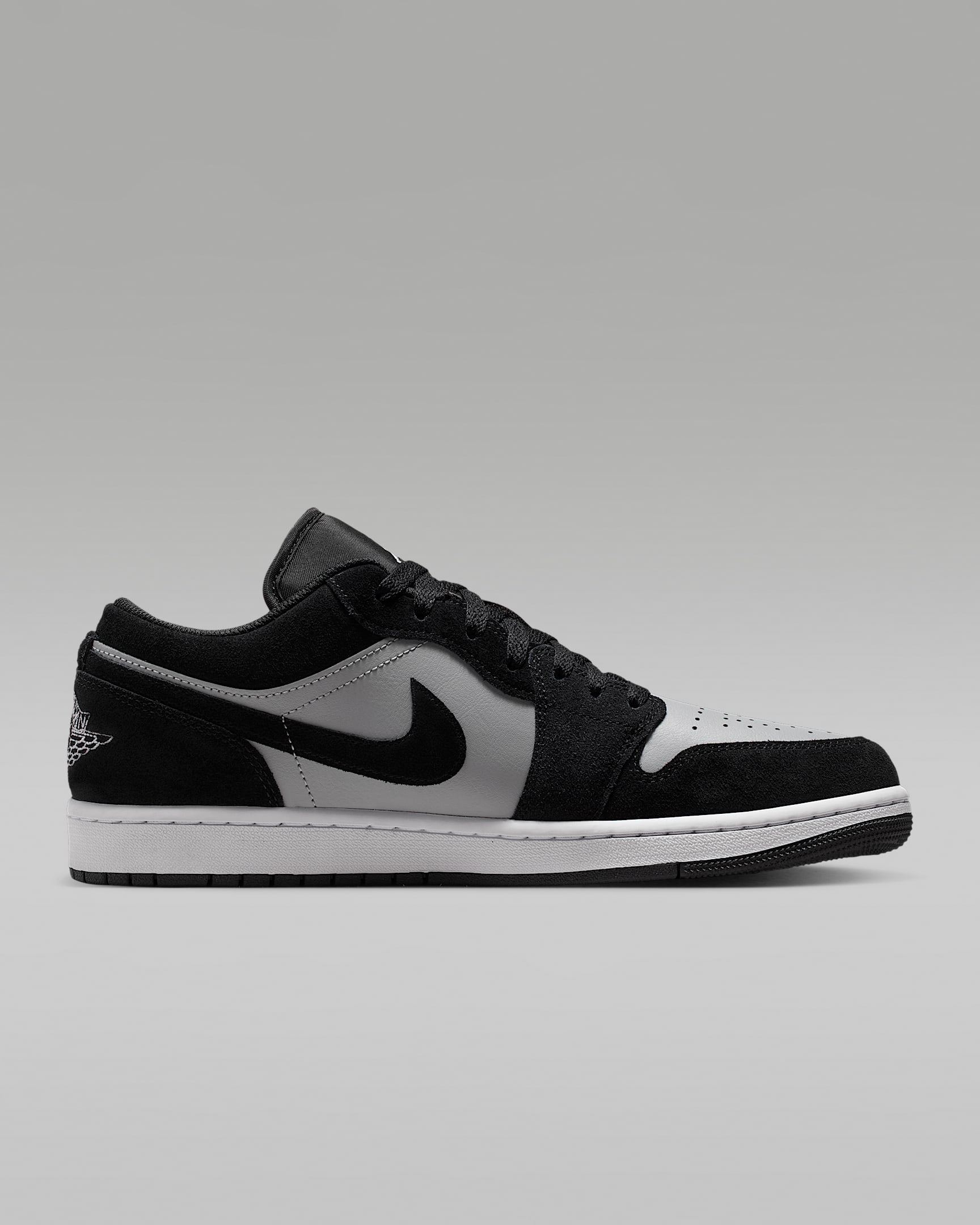 Air Jordan 1 Low OG Black Grey Suede Leather Sneakers