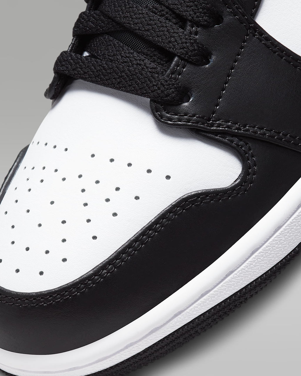 Air Jordan 1 Low OG Black White Grey Swoosh Leather Sneakers