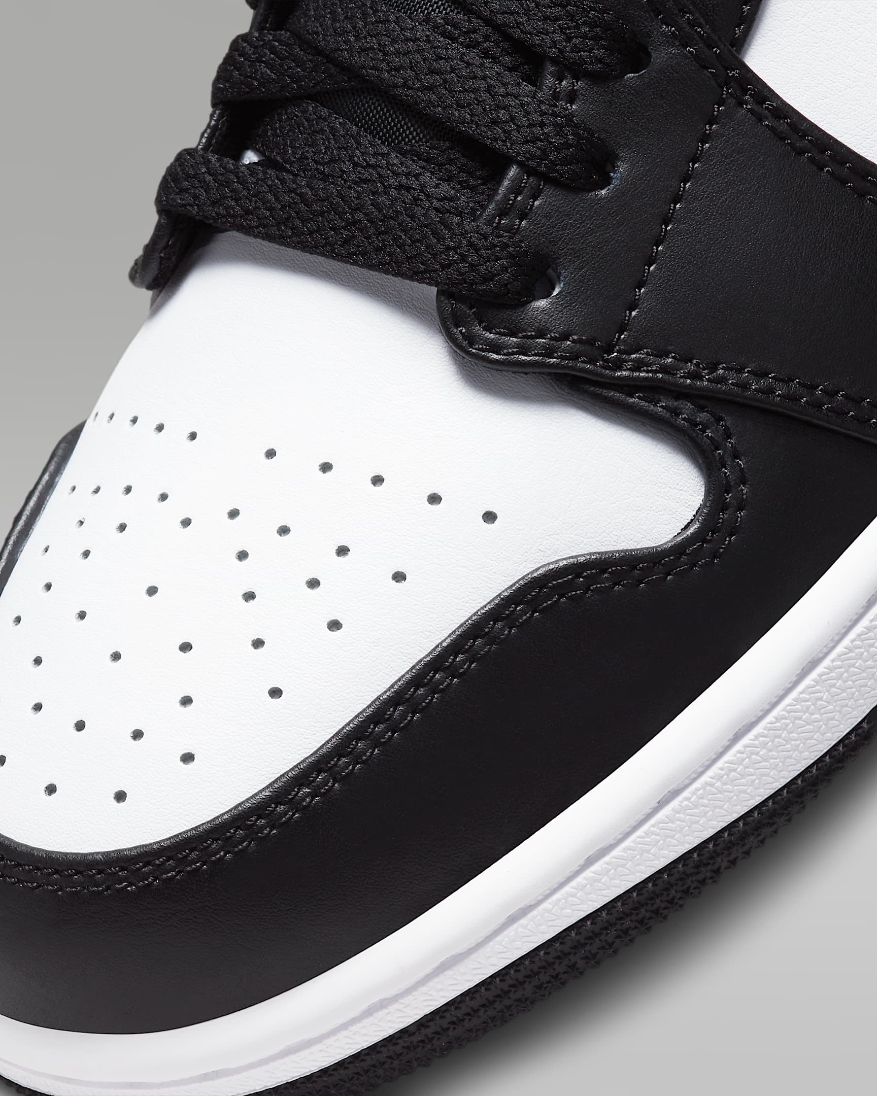 Air Jordan 1 Low OG Black White Grey Swoosh Leather Sneakers