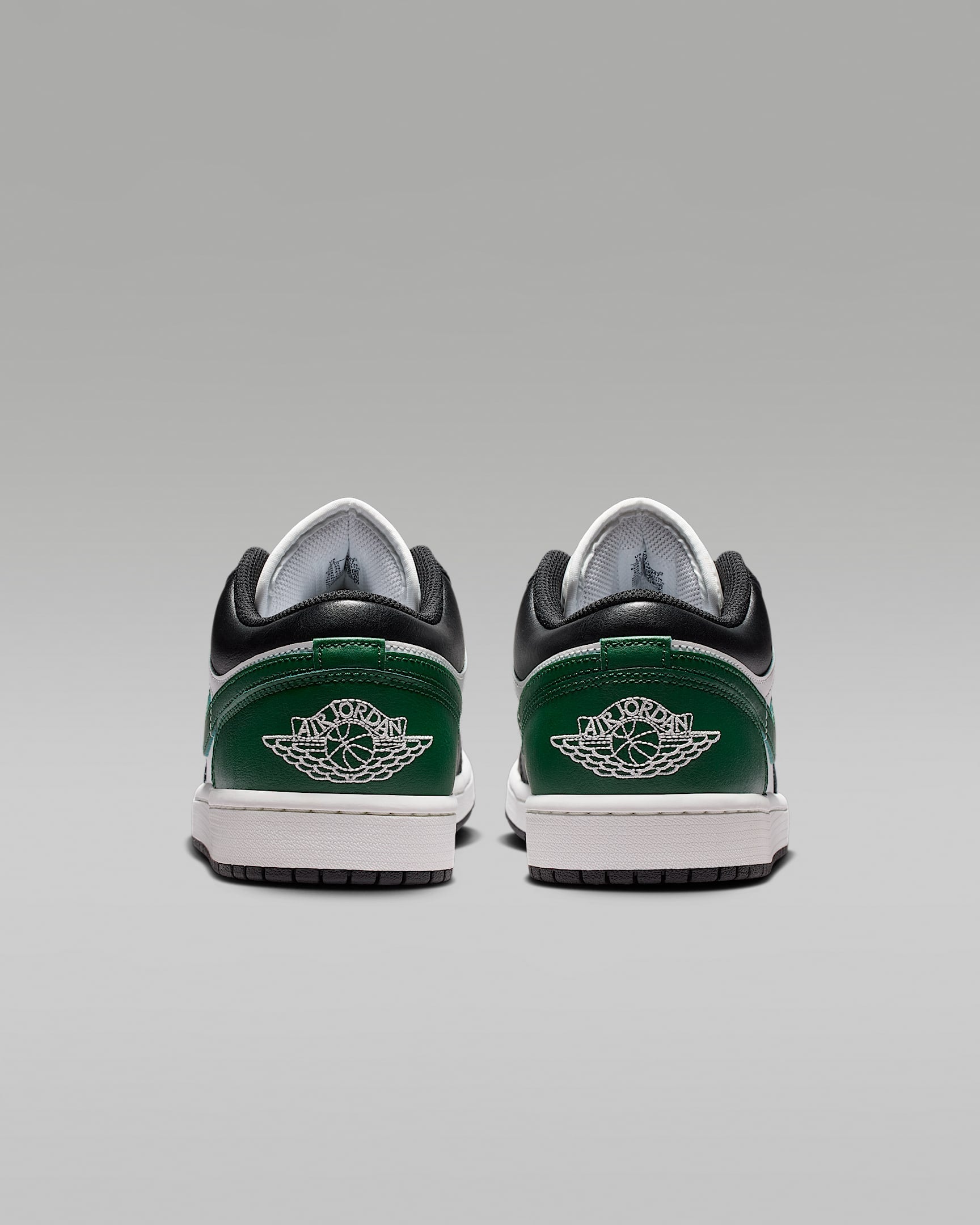 Air Jordan 1 Low White Black and Pine Green Sneakers