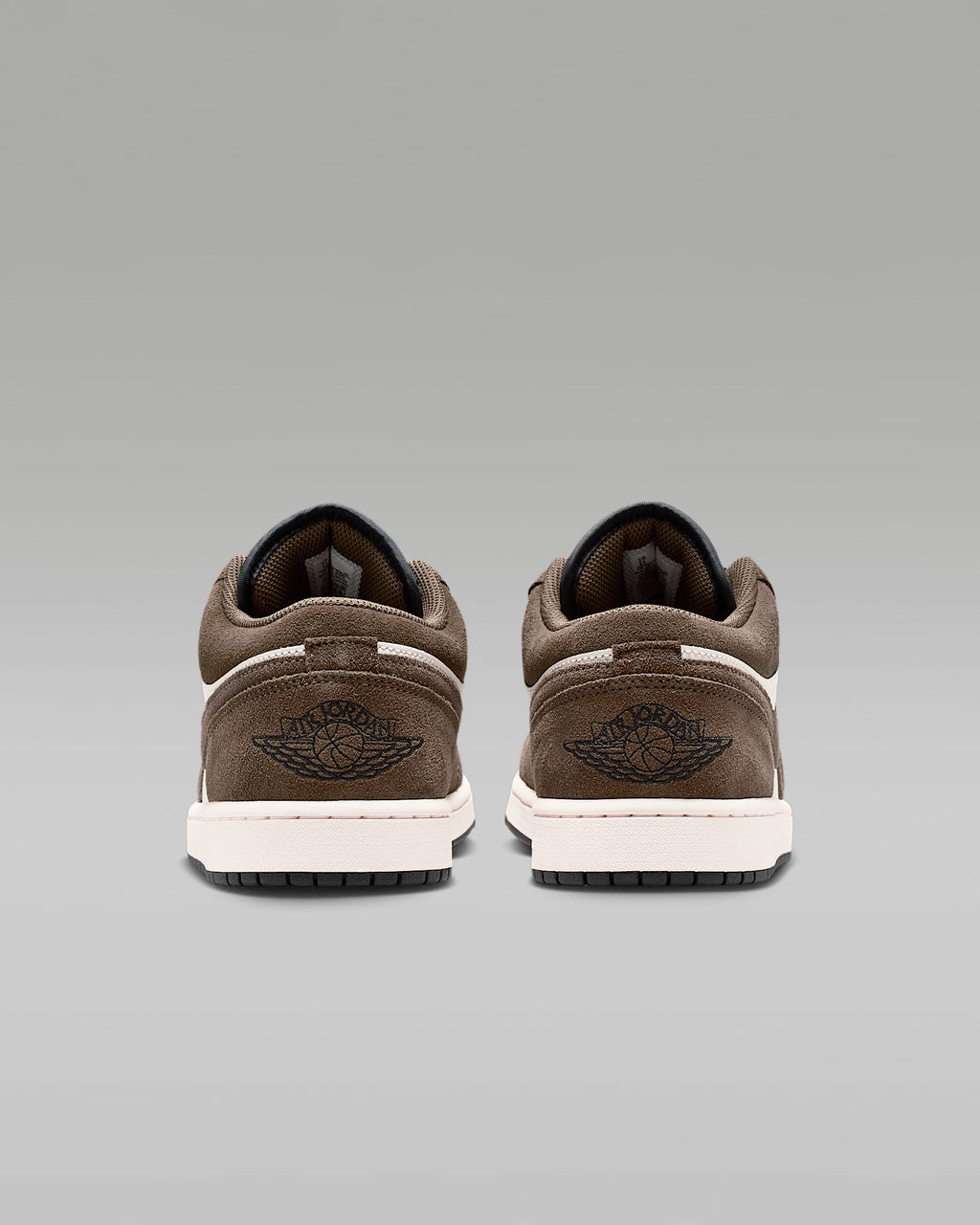 Air Jordan 1 Low Sail Dark Brown Suede Leather Sneakers