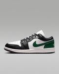 Air Jordan 1 Low White Black and Pine Green Sneakers