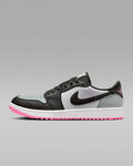 Air Jordan 1 Low G Golf Black Grey and Hyper Pink Sneakers
