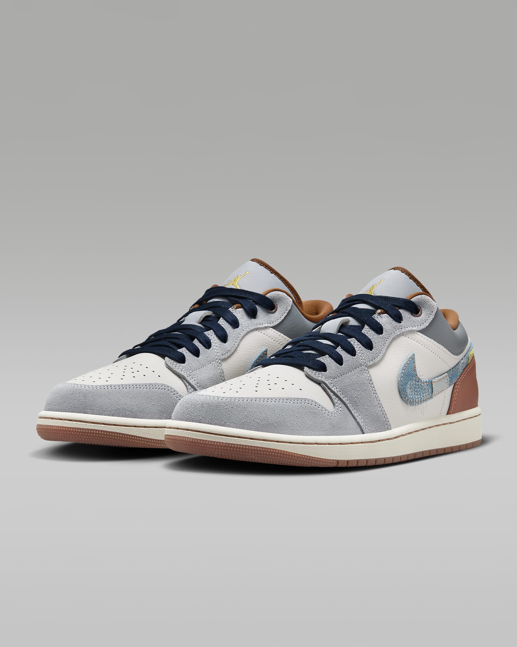 Air Jordan 1 Low SE Sail Light Smoke Grey and Pecan Sneakers