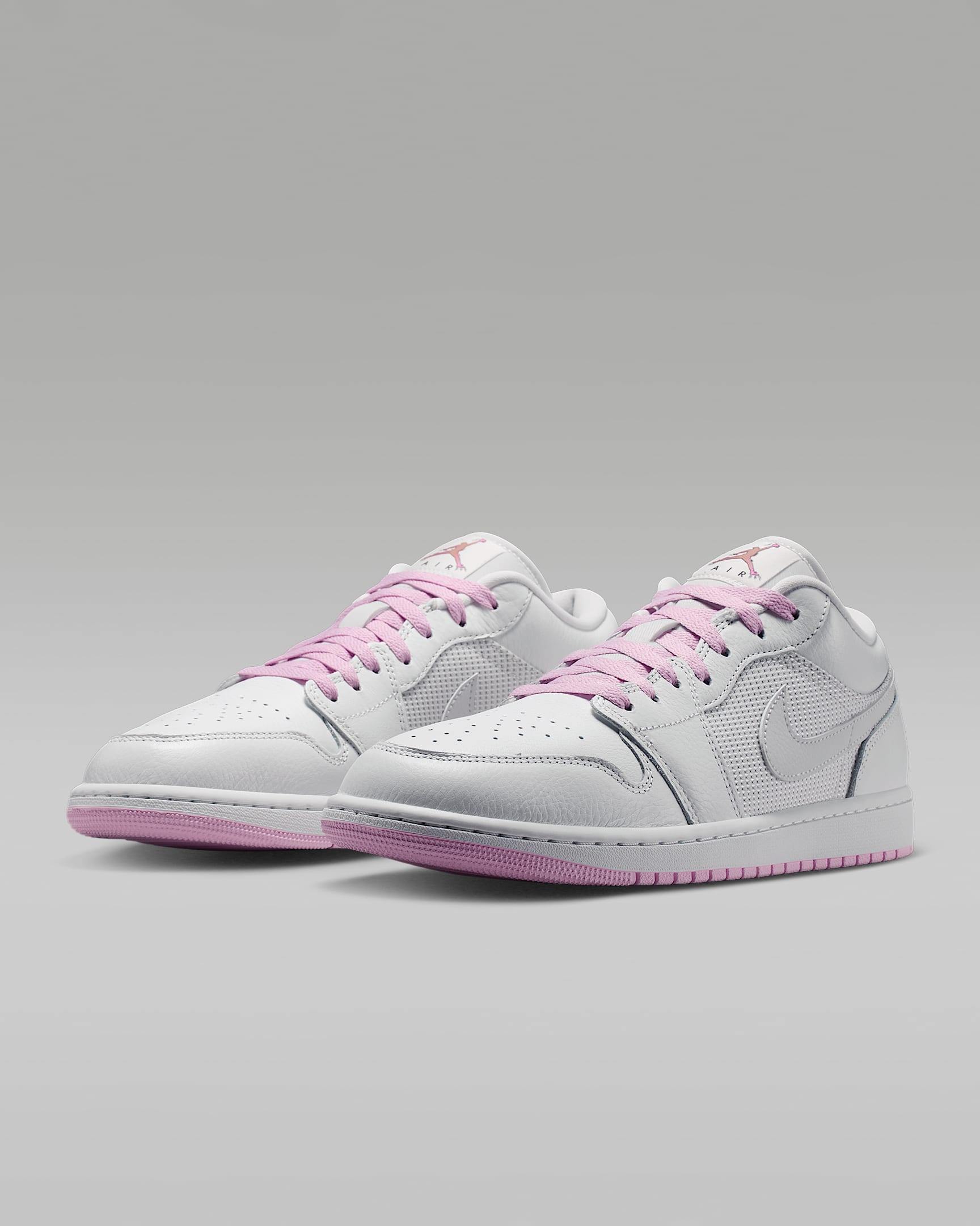 Air Jordan 1 Low White Pink Mixed-Material Sneakers