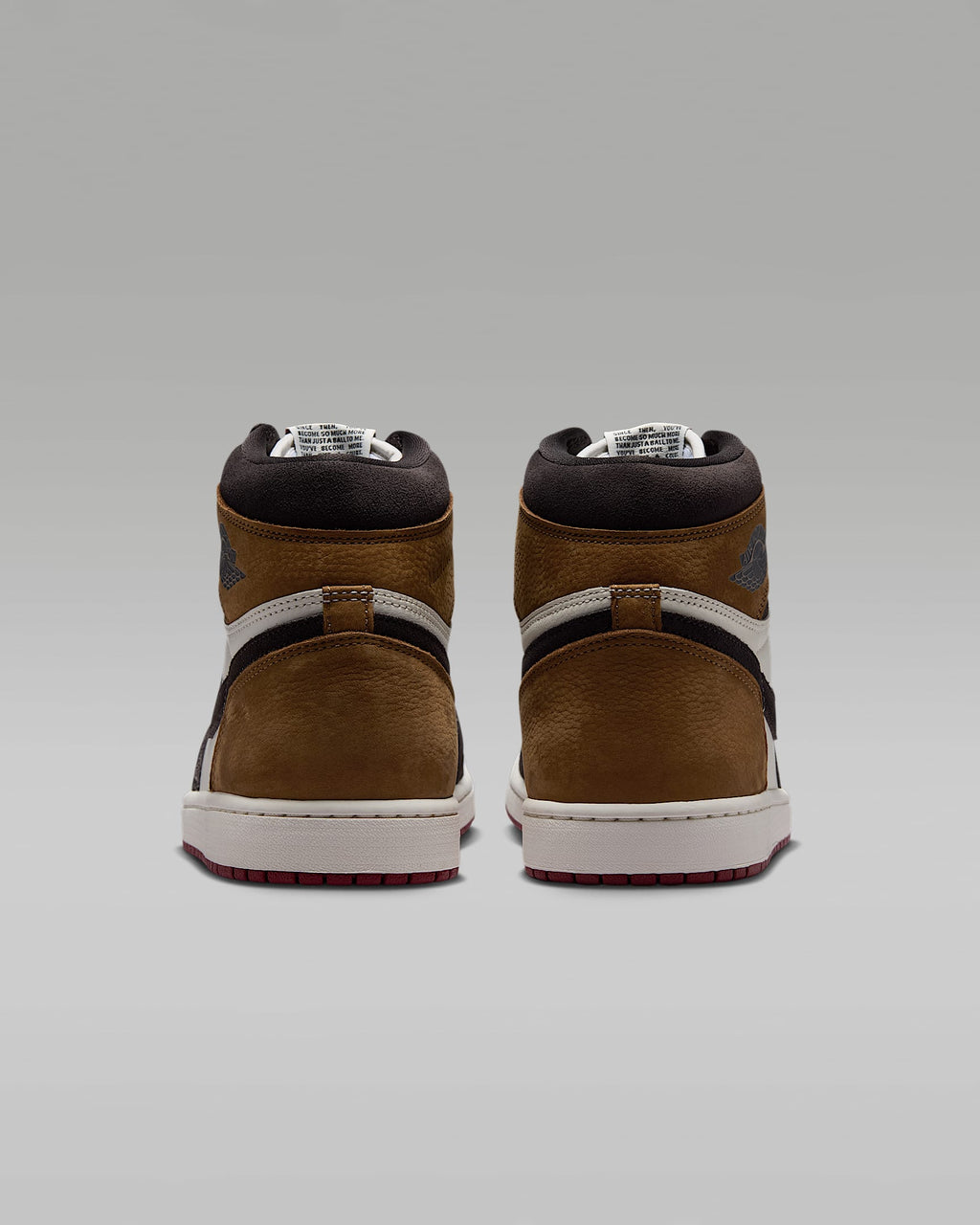 Air Jordan 1 High OG Sail Black Ochre Red Outsole Leather Sneakers