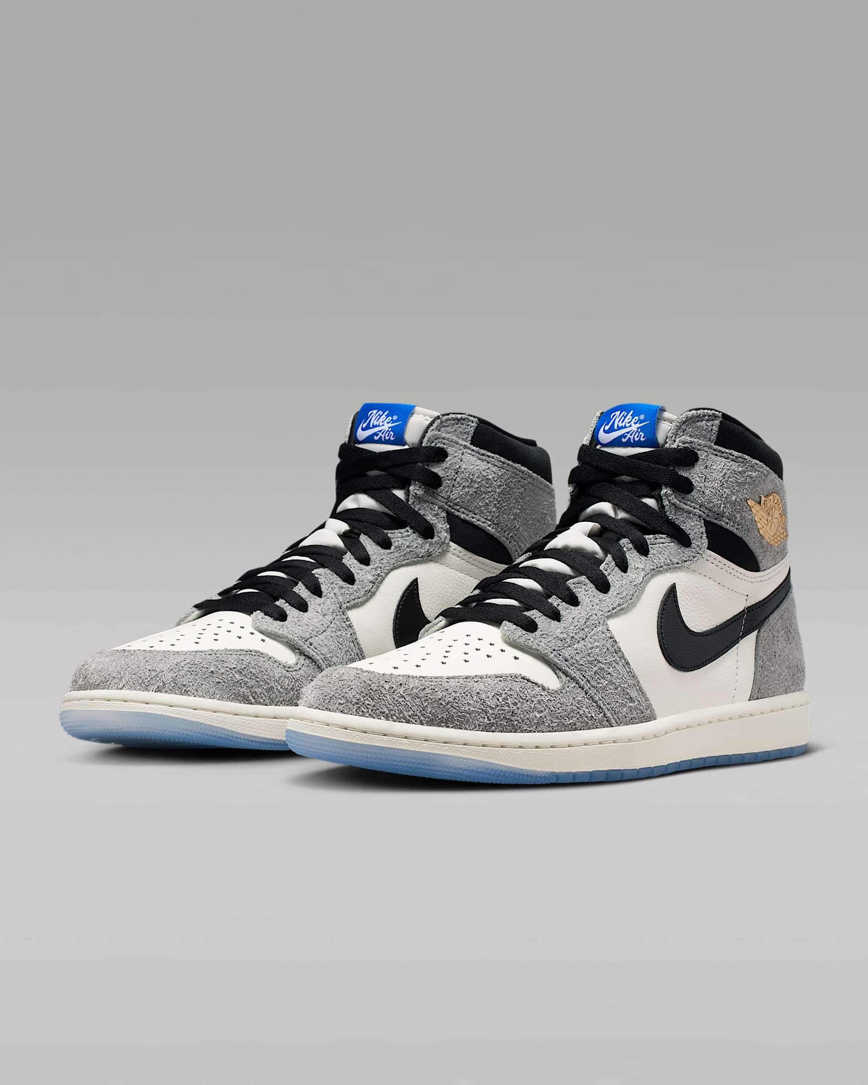 Air Jordan 1 High OG Sail Black and Light Smoke Grey Sneakers