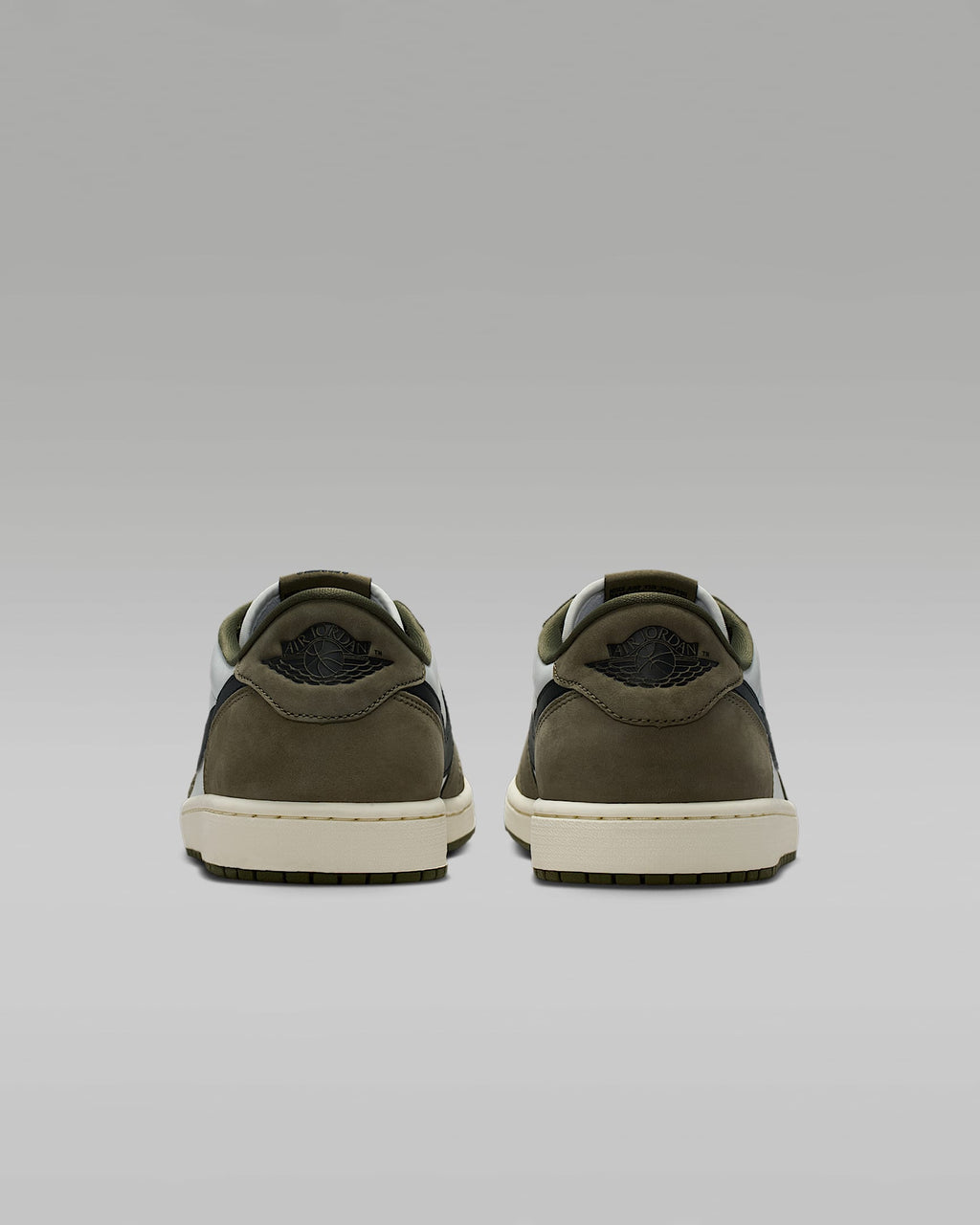 Air Jordan 1 Low OG Sail Black and Medium Olive Sneakers