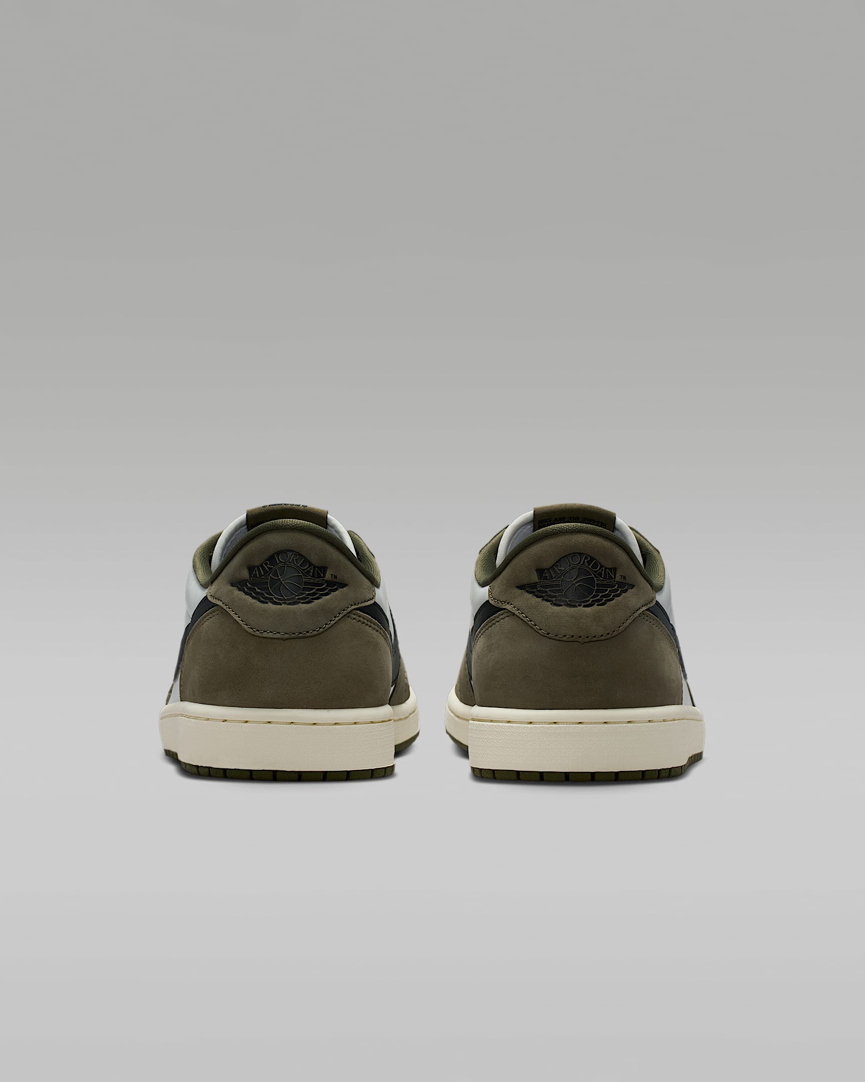 Air Jordan 1 Low OG Sail Black and Medium Olive Sneakers