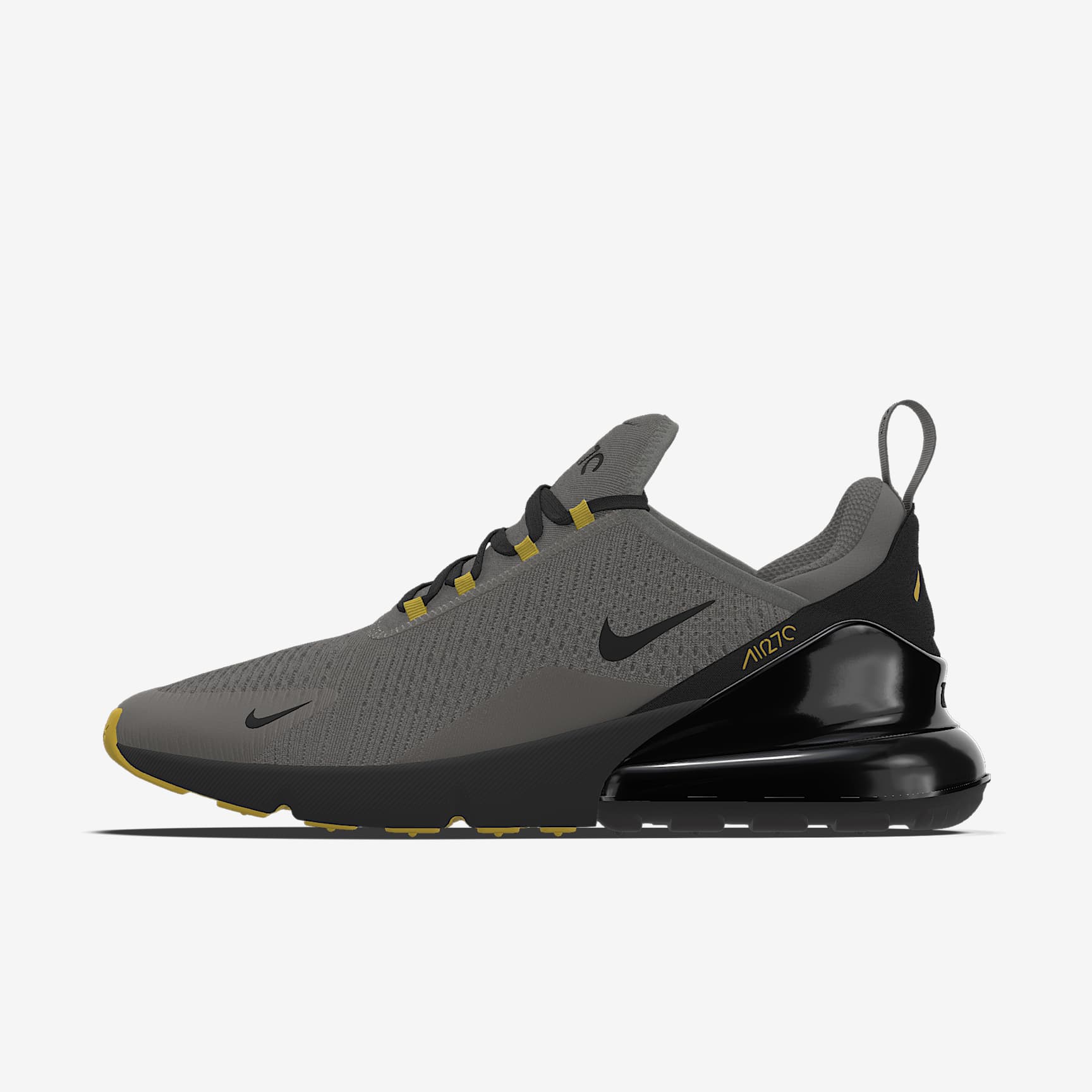 Nike Air Max 270 By You – Grey/Black/Gold Custom Sneaker