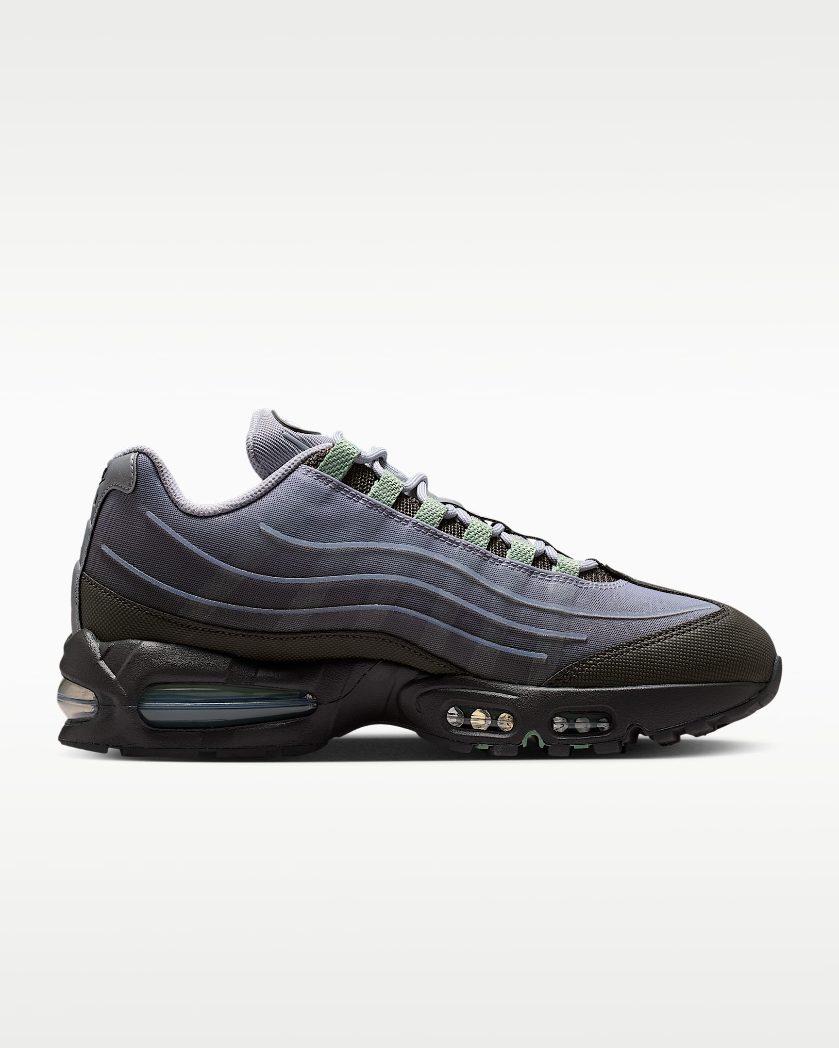 Nike Air Max 95 – Purple / Grey / Green Mesh Athletic Sneakers