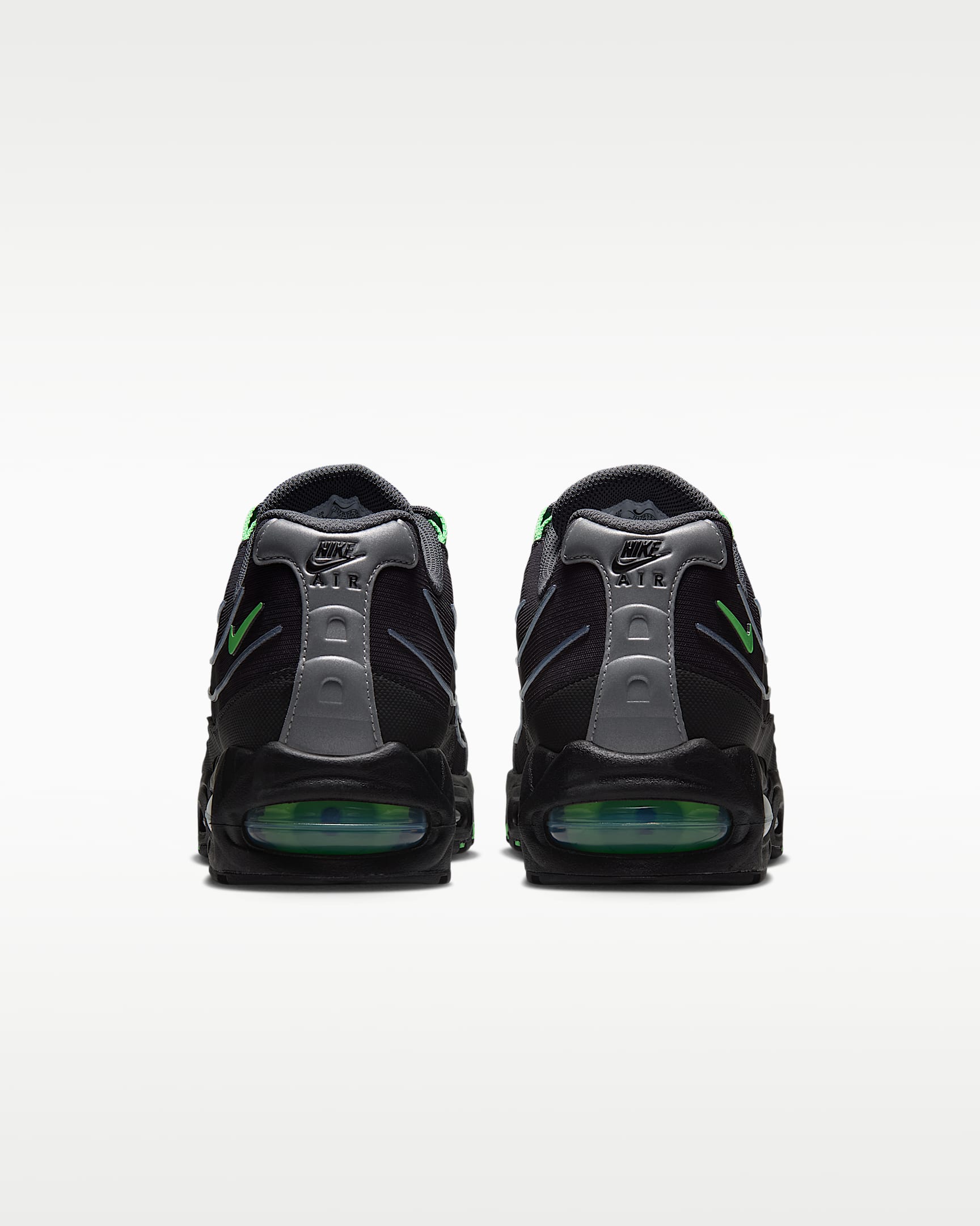 Nike Air Max 95 – Black / Lime Green Mesh Athletic Sneakers