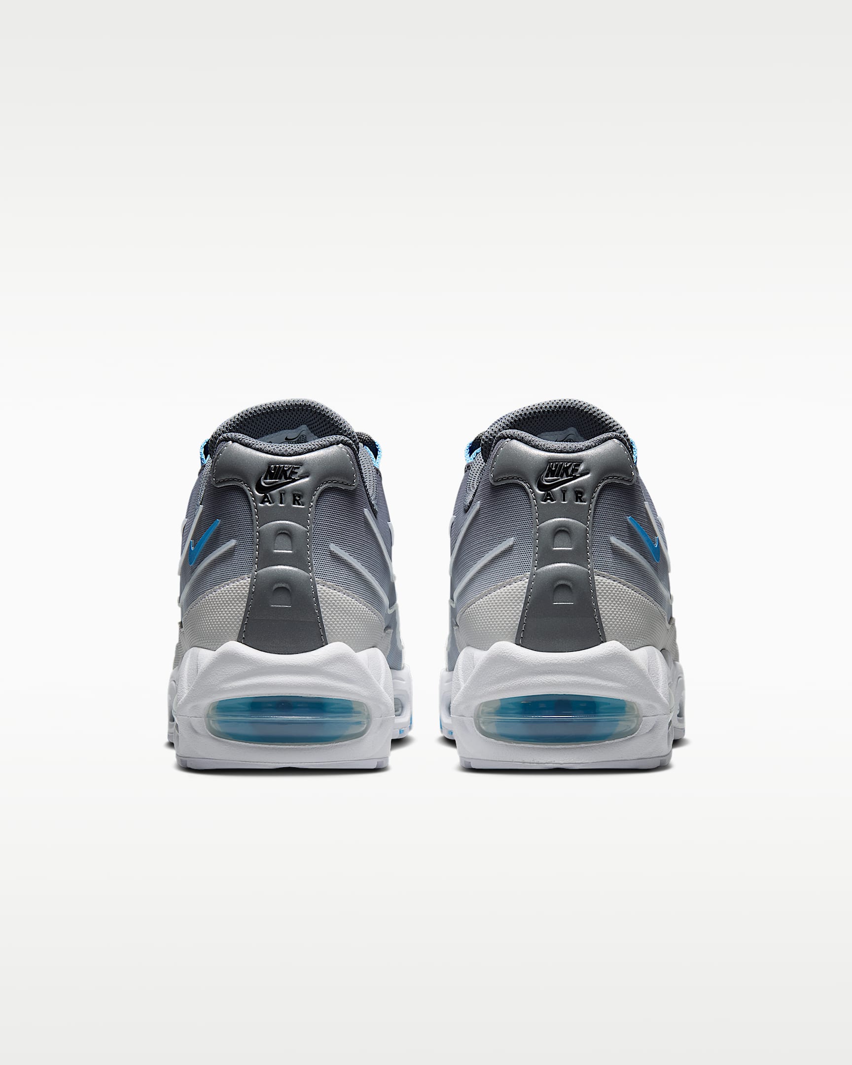 Nike Air Max 95 – Grey / Cerulean Mesh Athletic Sneakers