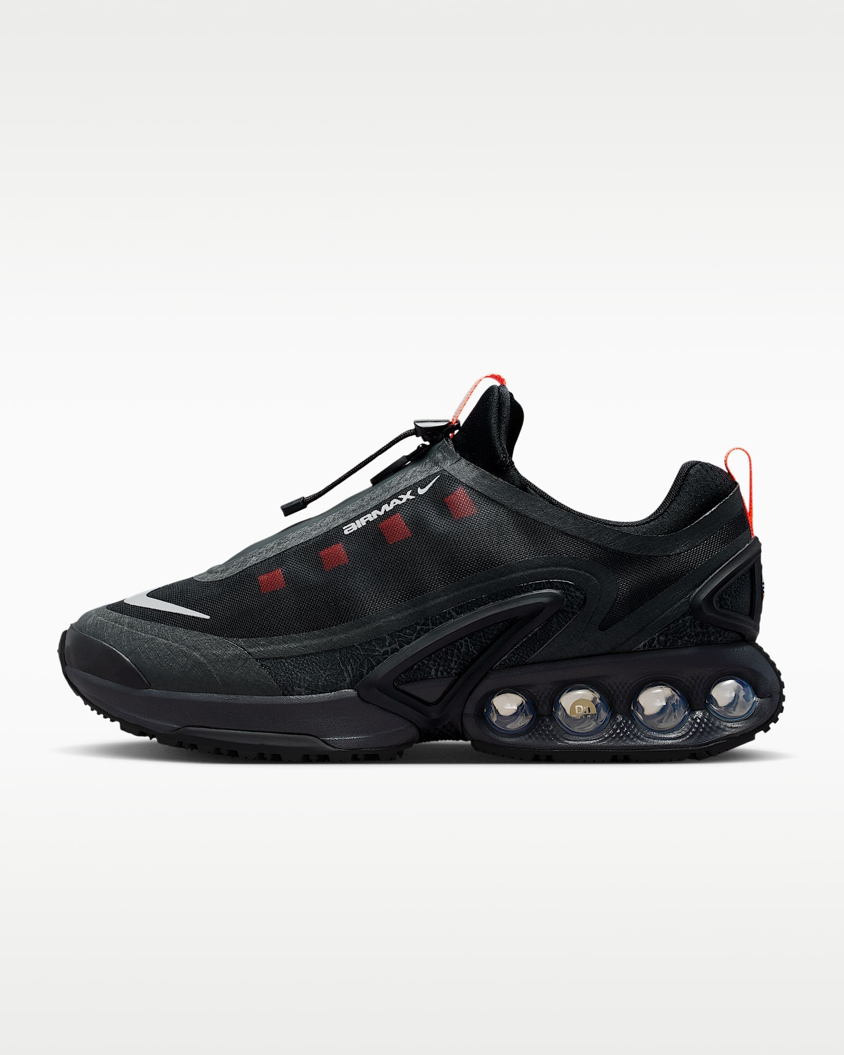 Nike Air Max DN Roam – Black / Red Mesh Athletic Sneakers