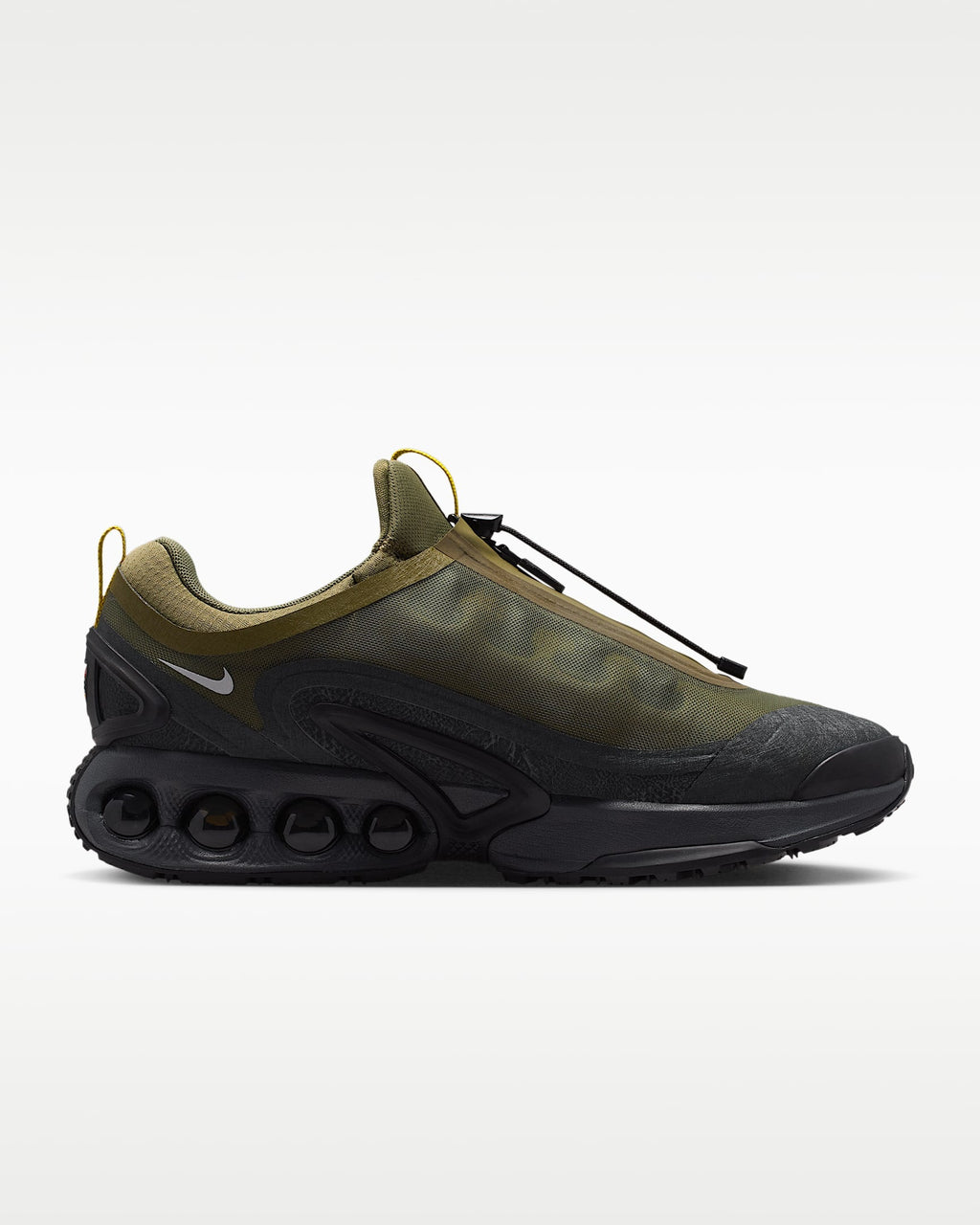 Nike Air Max DN Roam – Olive Green / Black Mesh Athletic Sneakers