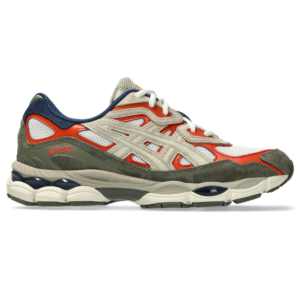Asics Gel-NYC – White/Orange/Olive Green Sneaker