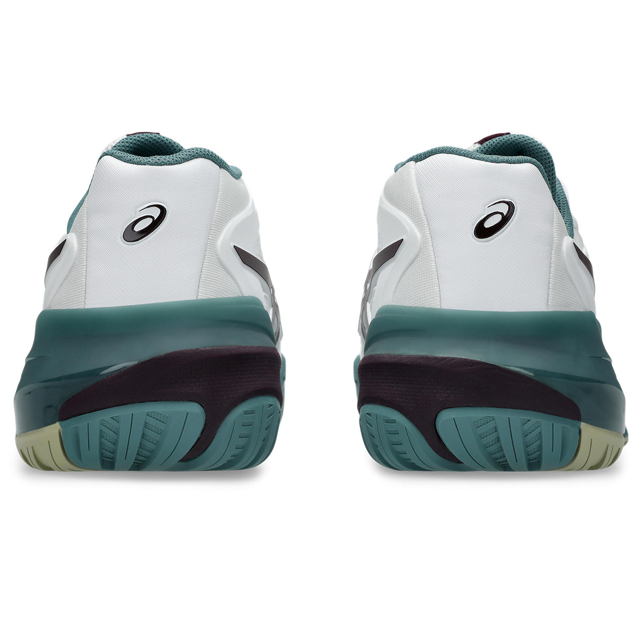 Asics Gel-Resolution – White/Burgundy/Teal Green Tennis Sneaker