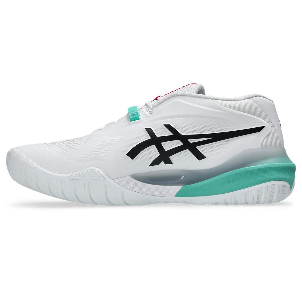 Asics Gel-Resolution – White/Black/Turquoise Tennis Sneaker