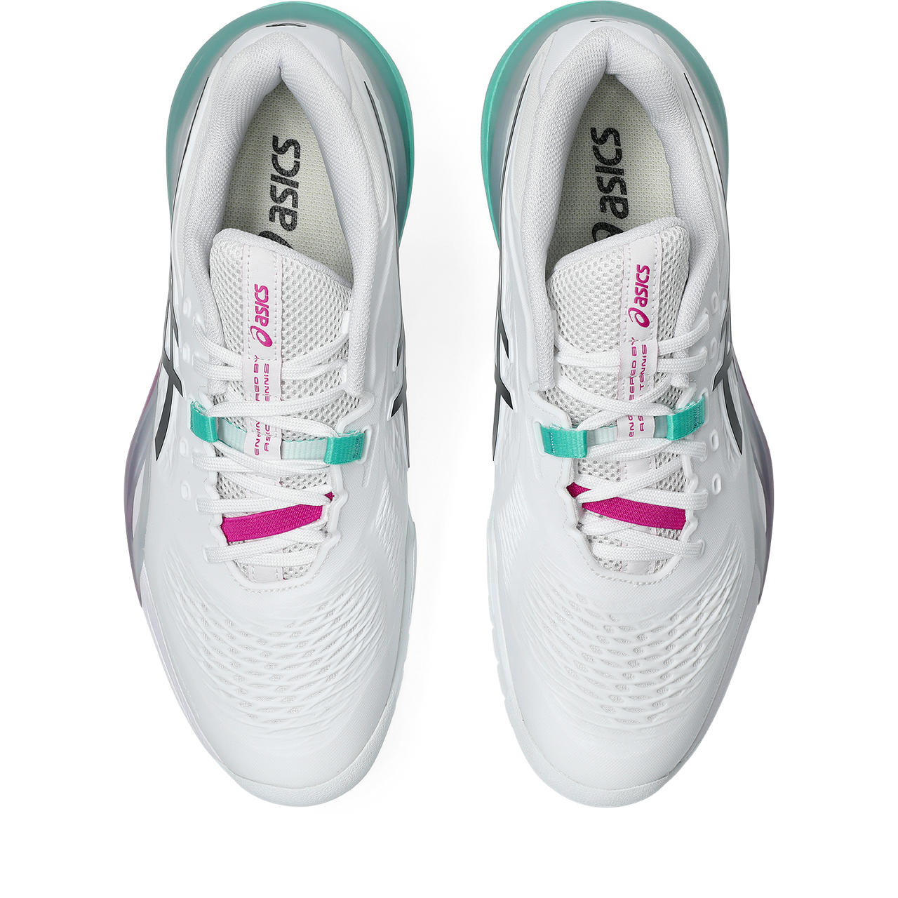 Asics Gel-Resolution – White/Black/Turquoise Tennis Sneaker