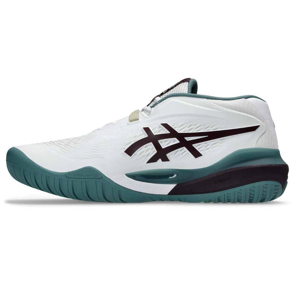 Asics Gel-Resolution – White/Burgundy/Teal Tennis Sneaker