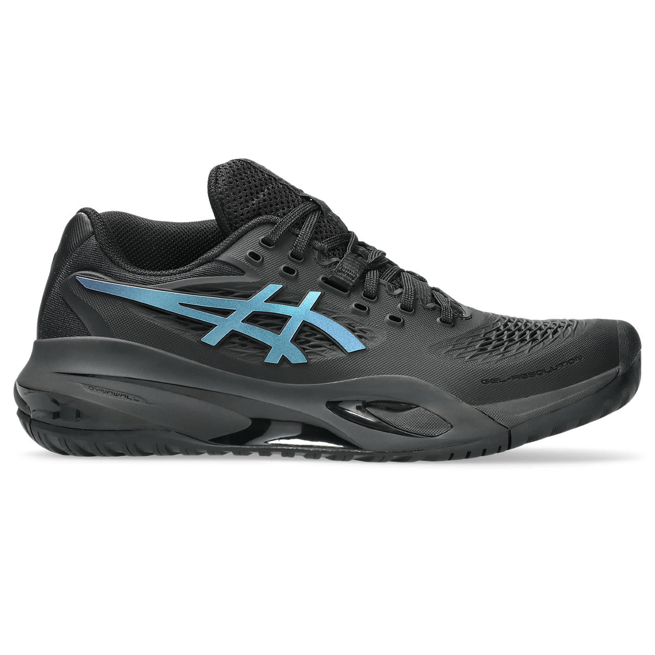 Asics Gel-Resolution – Black/Iridescent Blue Tennis Sneaker