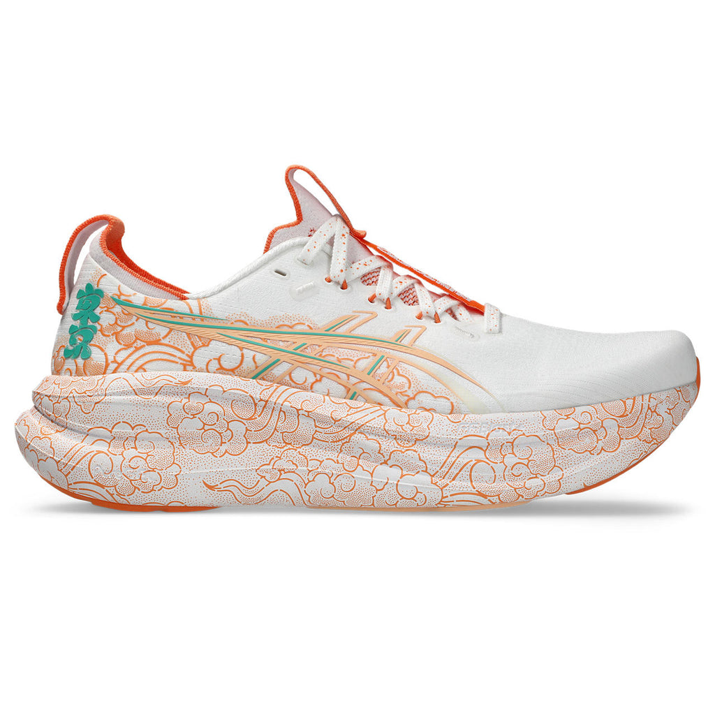 Asics Gel-Nimbus 27 White / Orange / Cloud Print