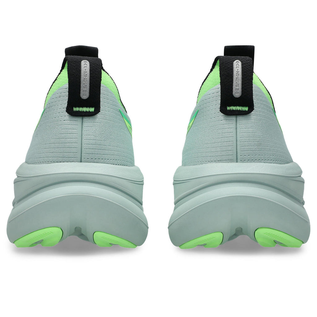 Asics Gel-Nimbus 28 – Light Gray/Neon Green Running Shoe