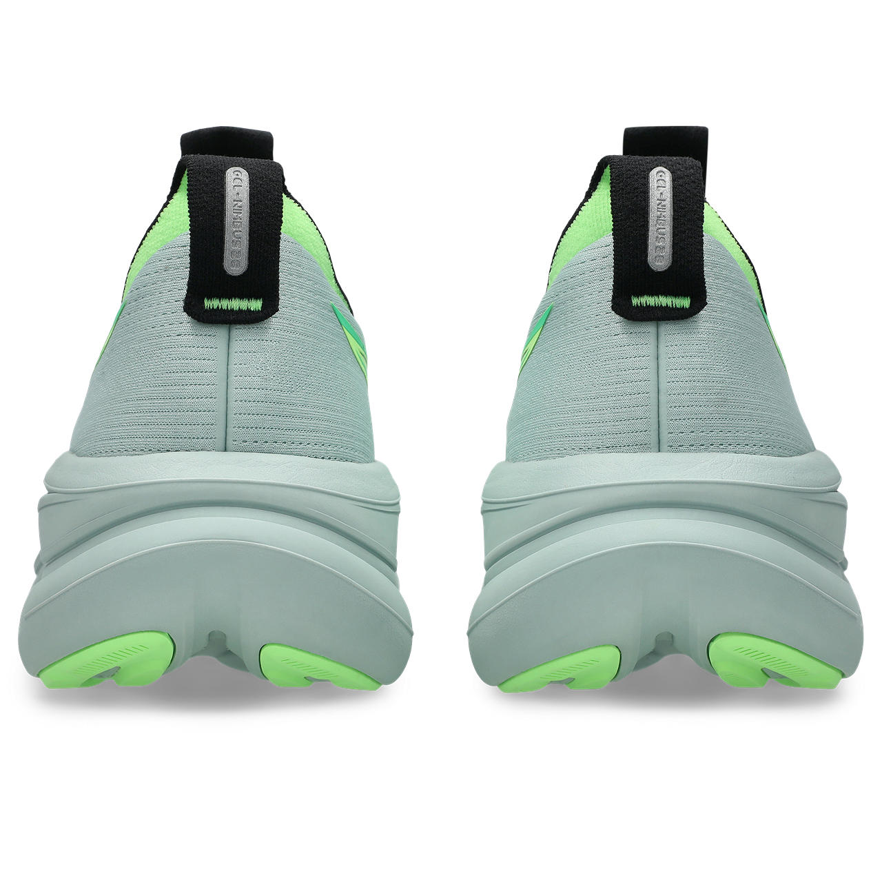 Asics Gel-Nimbus 28 – Light Gray/Neon Green Running Shoe