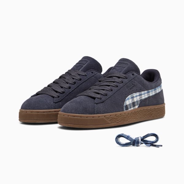 Puma Suede — Navy Blue / Plaid
