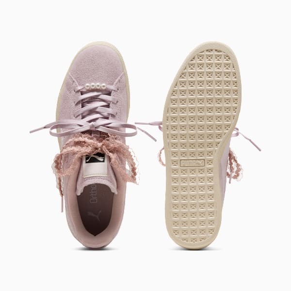 Puma Suede — Light Pink / Lace Ribbon / Pearl