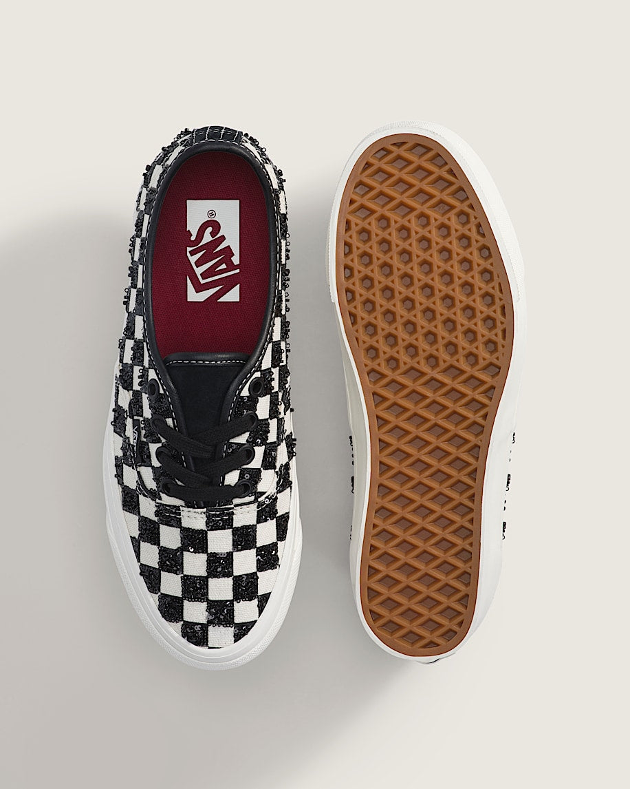 Vans Authentic Reissue 44 Black White Glitter Checkerboard