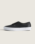 Vans Authentic Black Leather White Sole