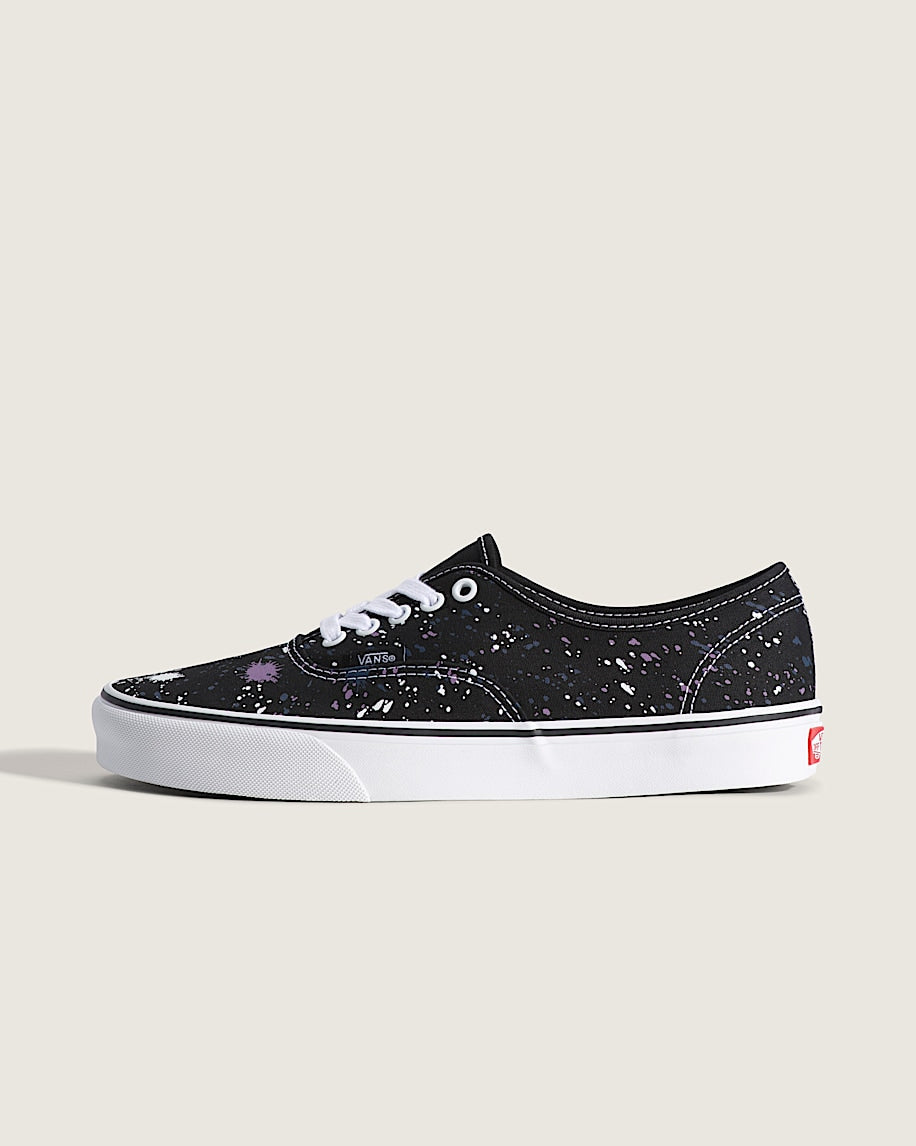 Vans Authentic Black Purple White Paint Splatter