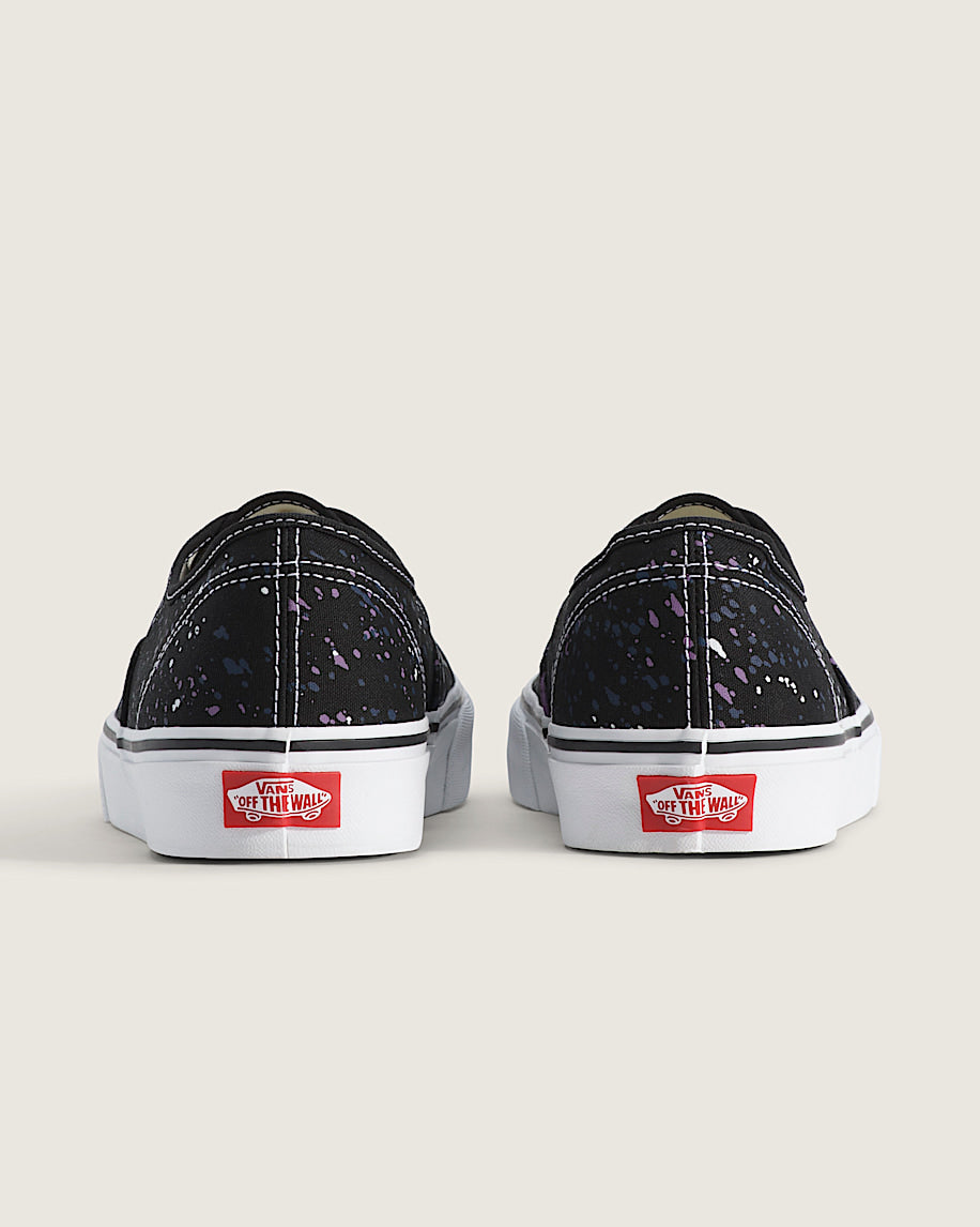 Vans Authentic Black Purple White Paint Splatter