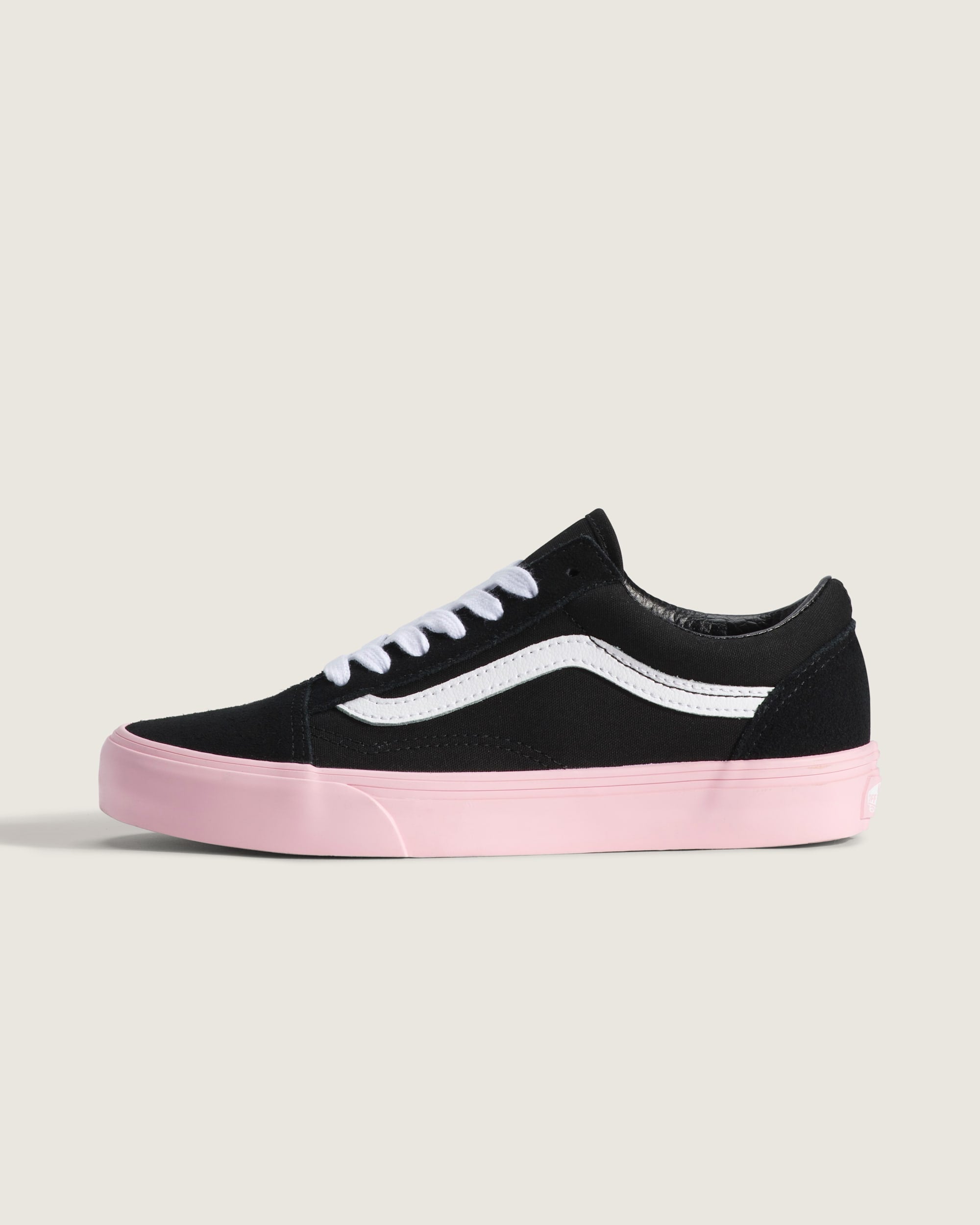 Vans Old Skool Black Upper Pink Outsole