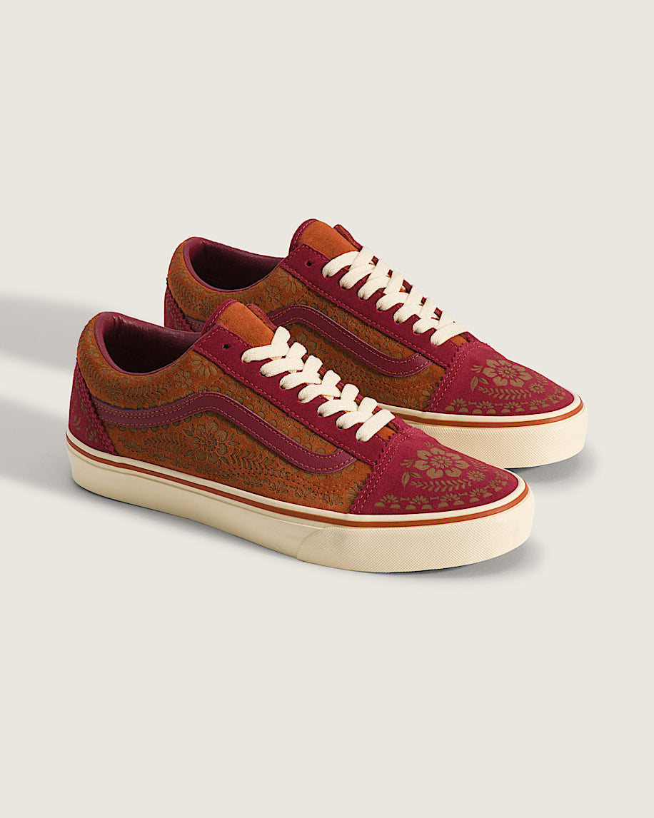 Vans Old Skool Red Orange Floral Print