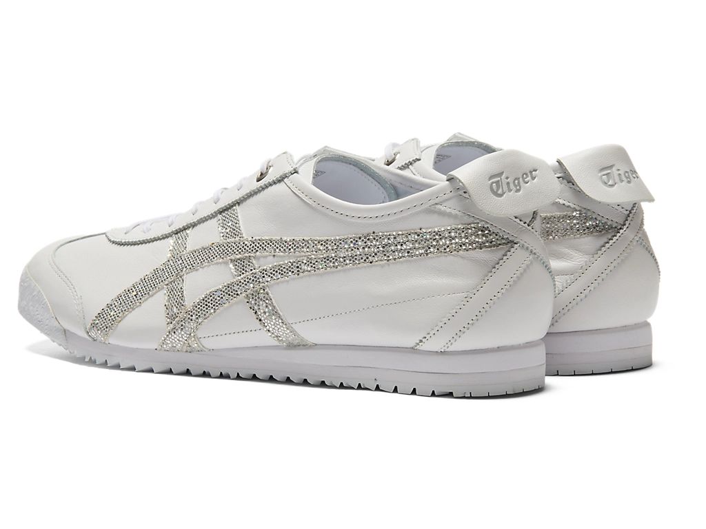 Onitsuka Tiger Mexico 66 Unisex Sneakers – White Leather Silver Glitter
