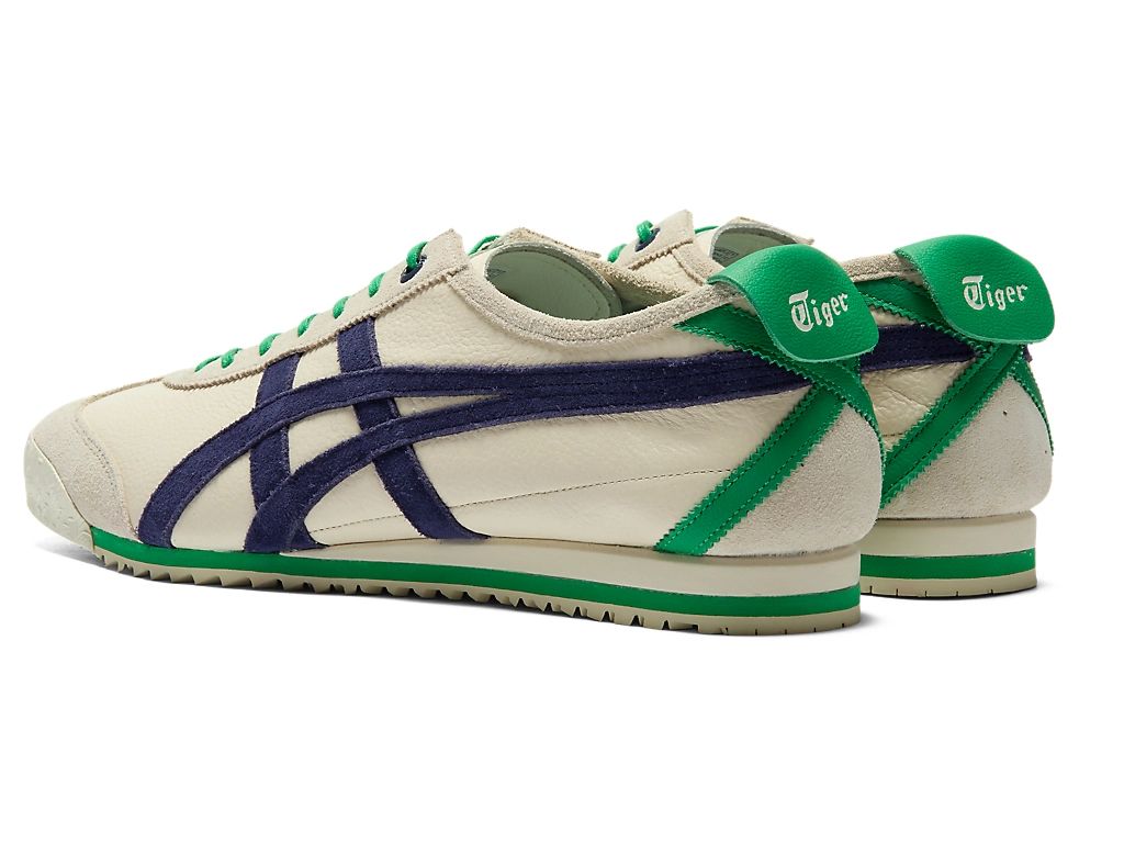 Onitsuka Tiger Mexico 66 Unisex Sneakers – Cream Navy Green Stripe