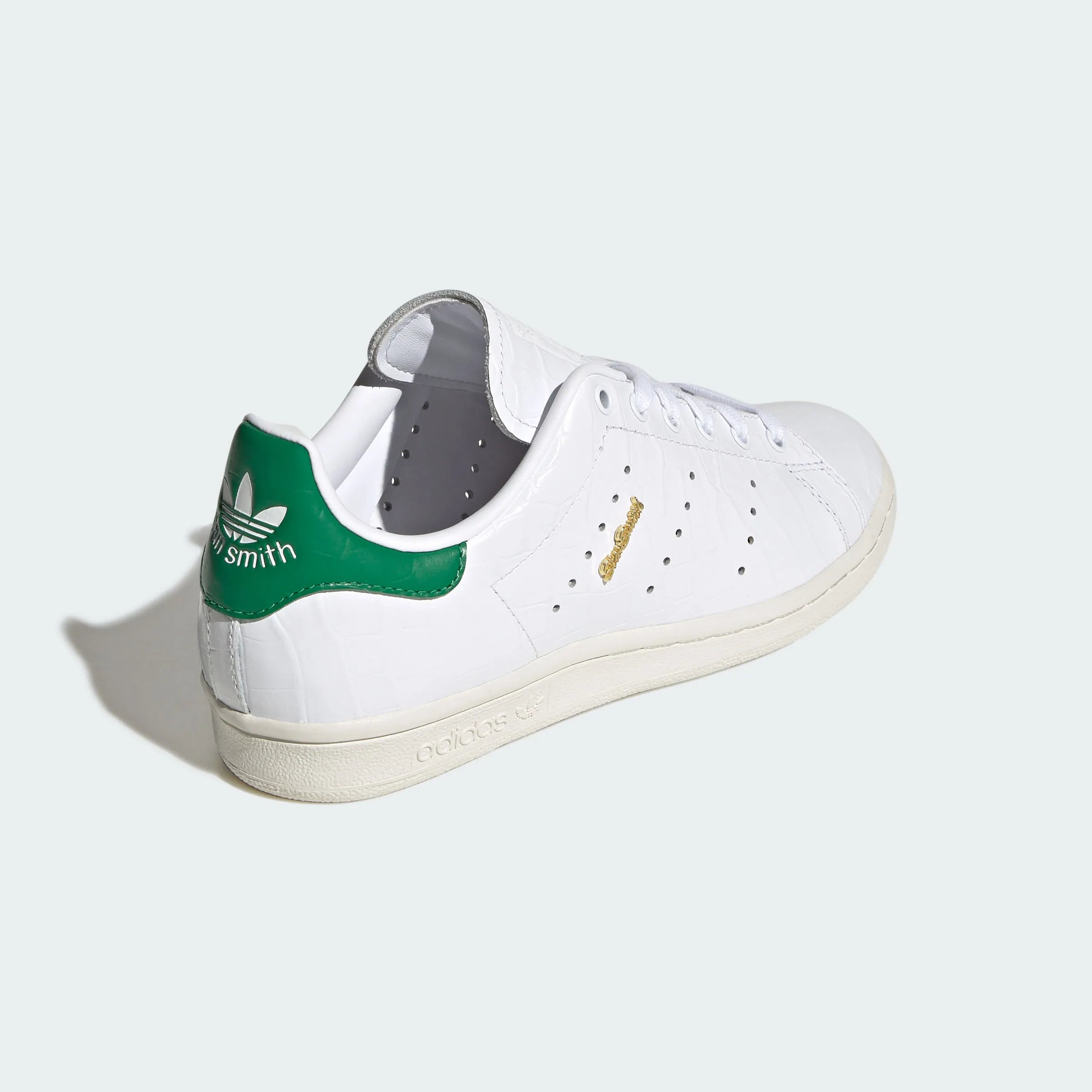 Adidas Stan Smith White / Green Crocodile Embossed