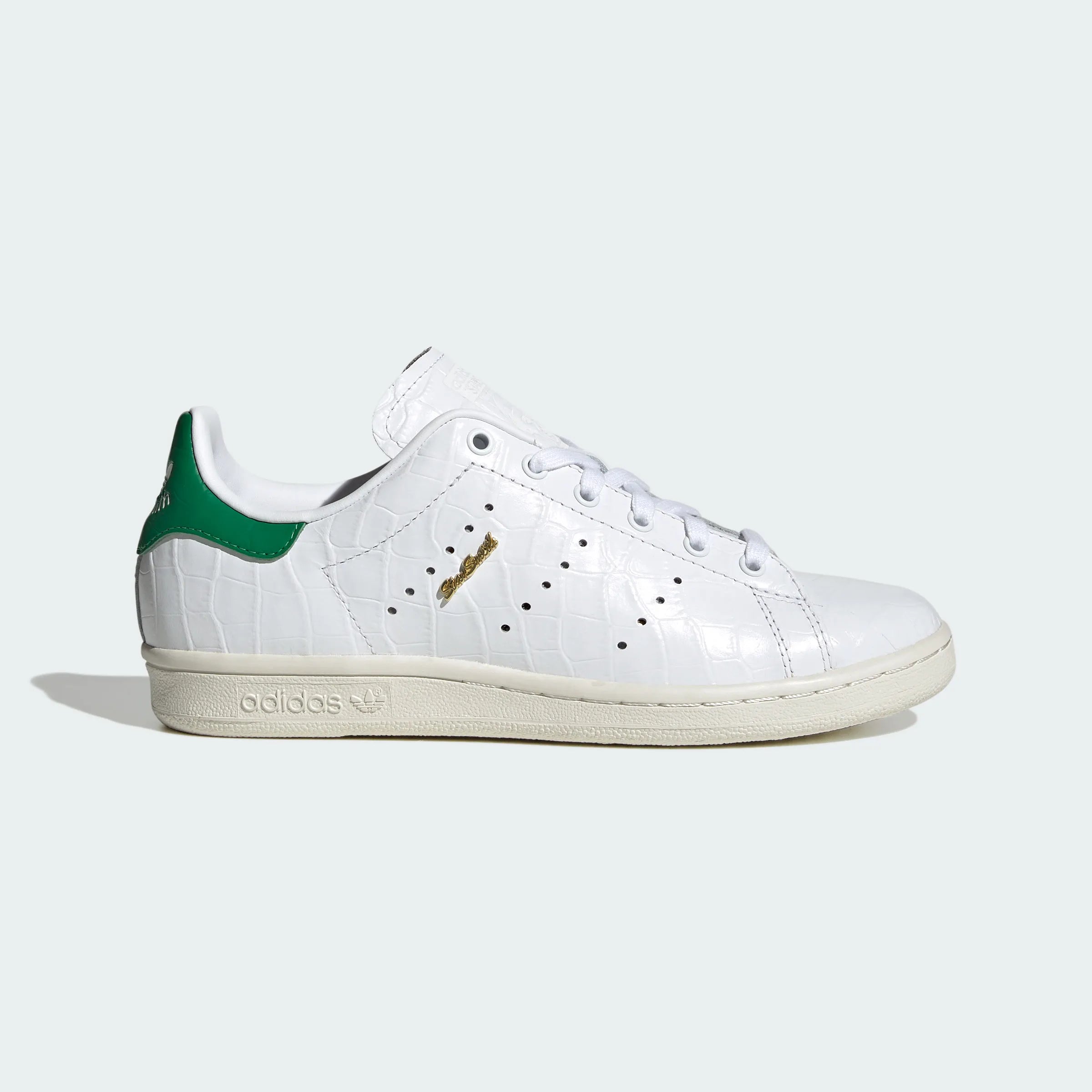 Adidas Stan Smith White / Green Crocodile Embossed