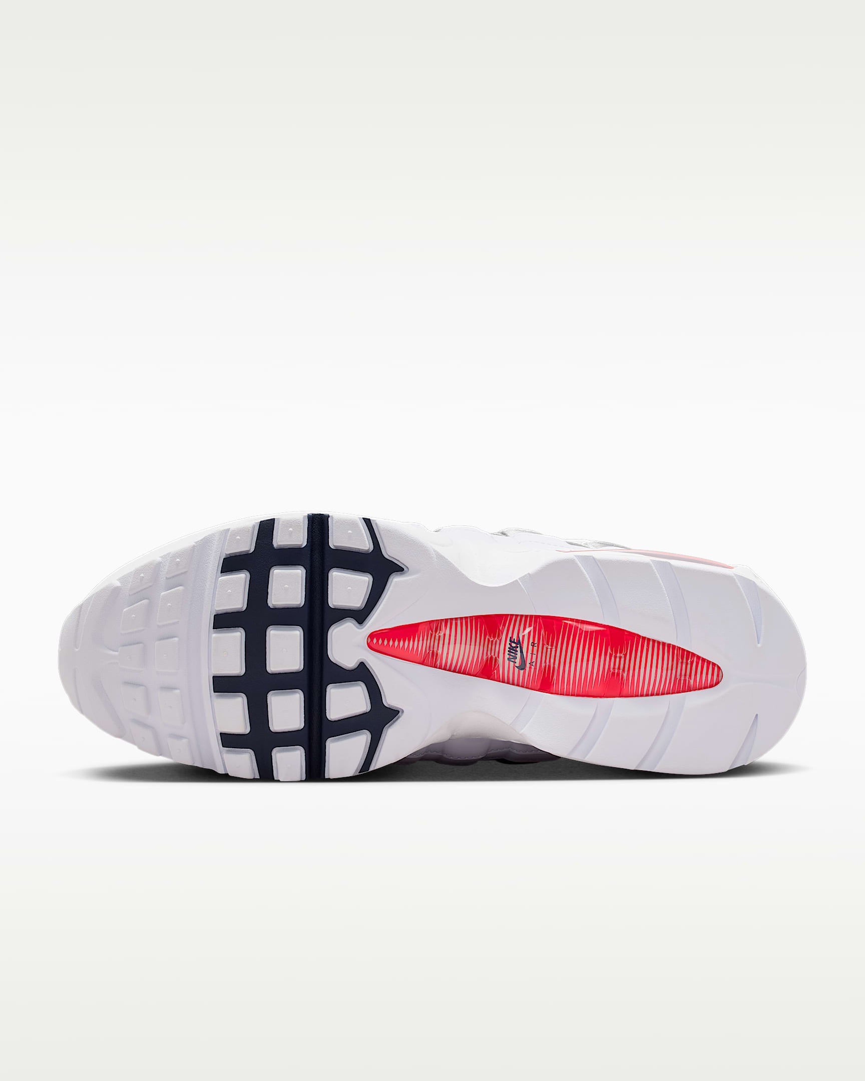Nike Air Max 95 – White / Silver / Red Mesh Athletic Sneakers