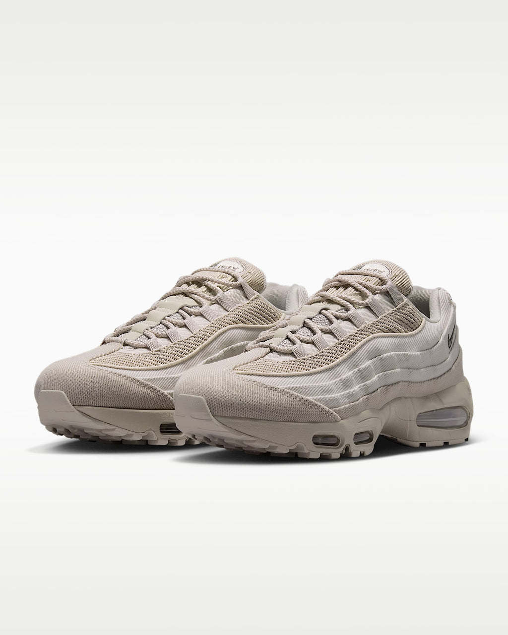 Nike Air Max 95 – Beige Mesh Canvas Athletic Sneakers