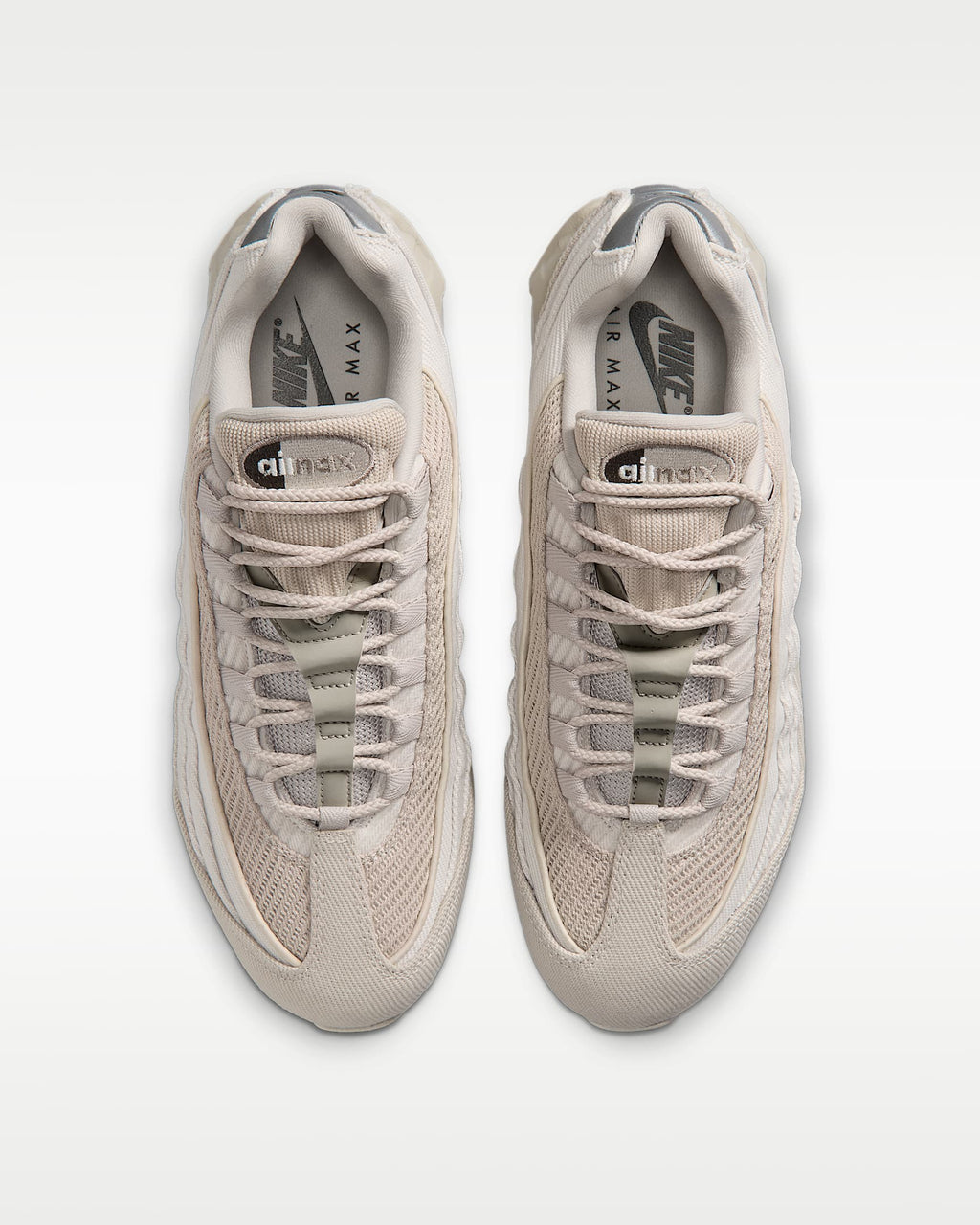 Nike Air Max 95 – Beige Mesh Canvas Athletic Sneakers