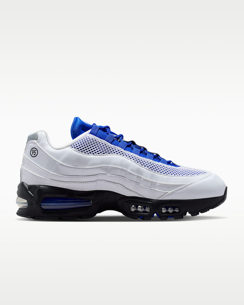 Nike Air Max 95 – White / Royal Blue Mesh Athletic Sneakers