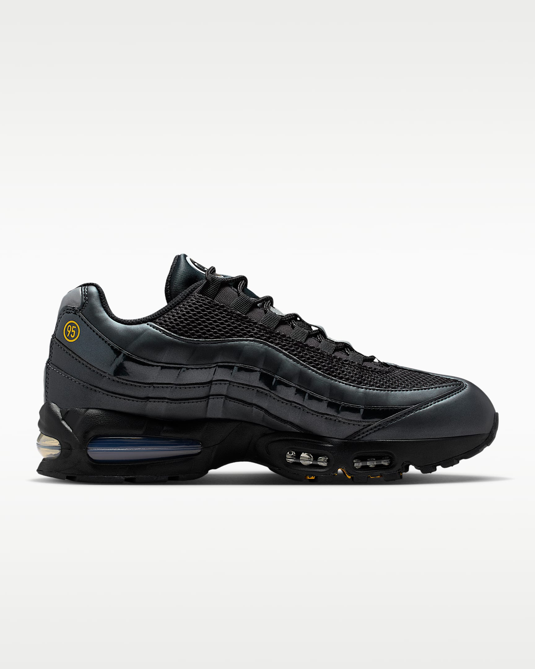 Nike Air Max 95 – Black / Gold Mesh Athletic Sneakers