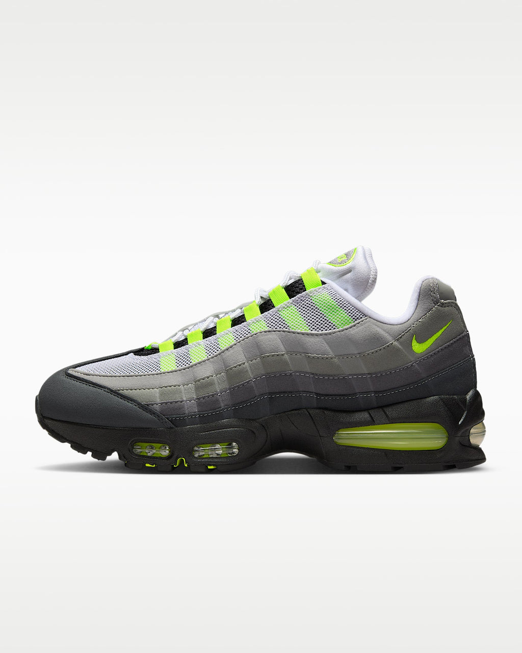 Nike Air Max 95 – Grey / Volt Mesh Athletic Sneakers