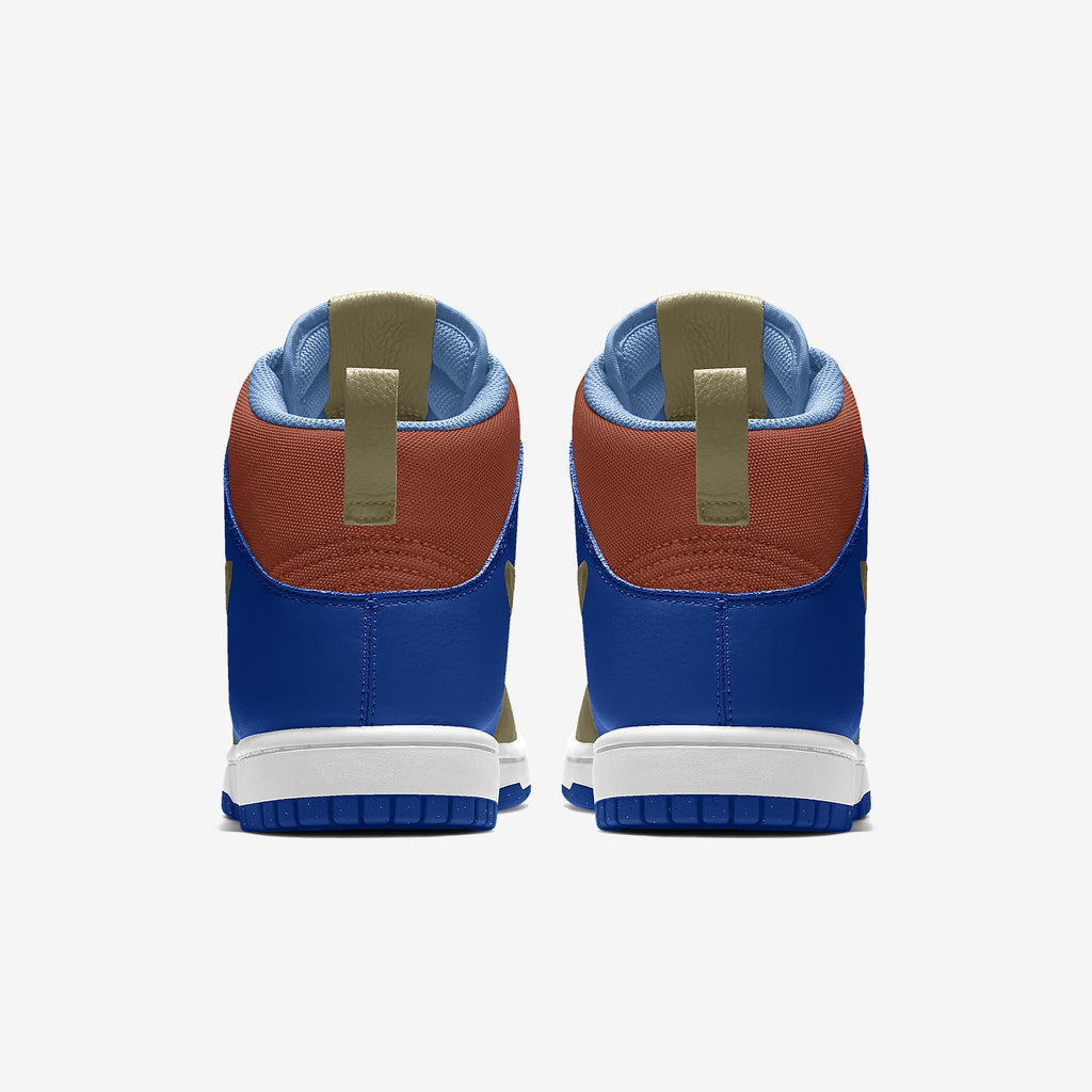 Nike Dunk High Multi-Color Blue Olive Rust Color-Block Sneakers
